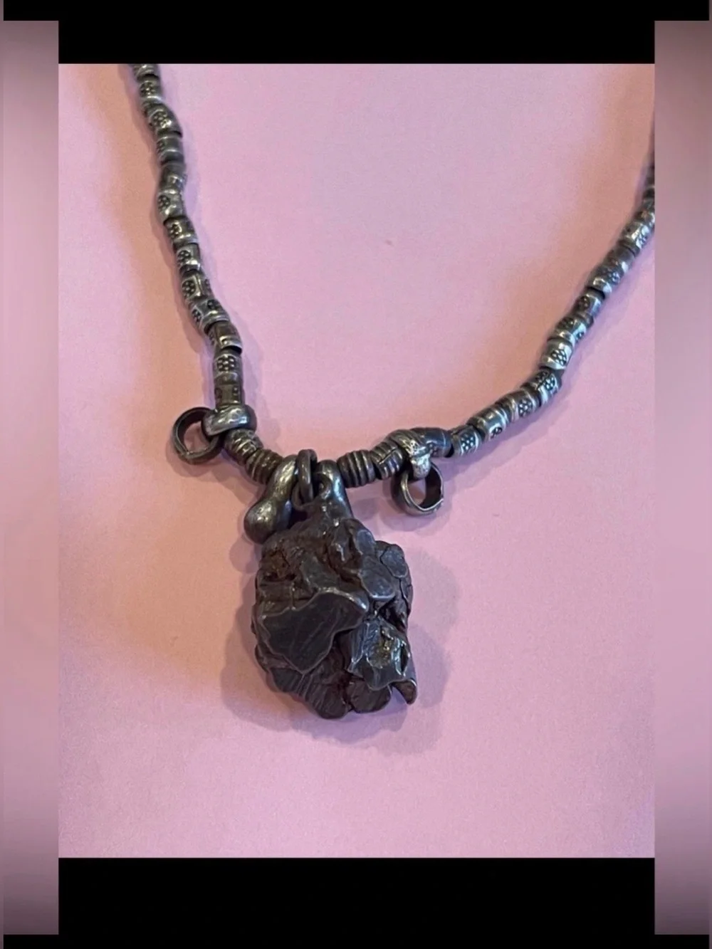 Sterling Silver & Meteorite Necklace #8350
